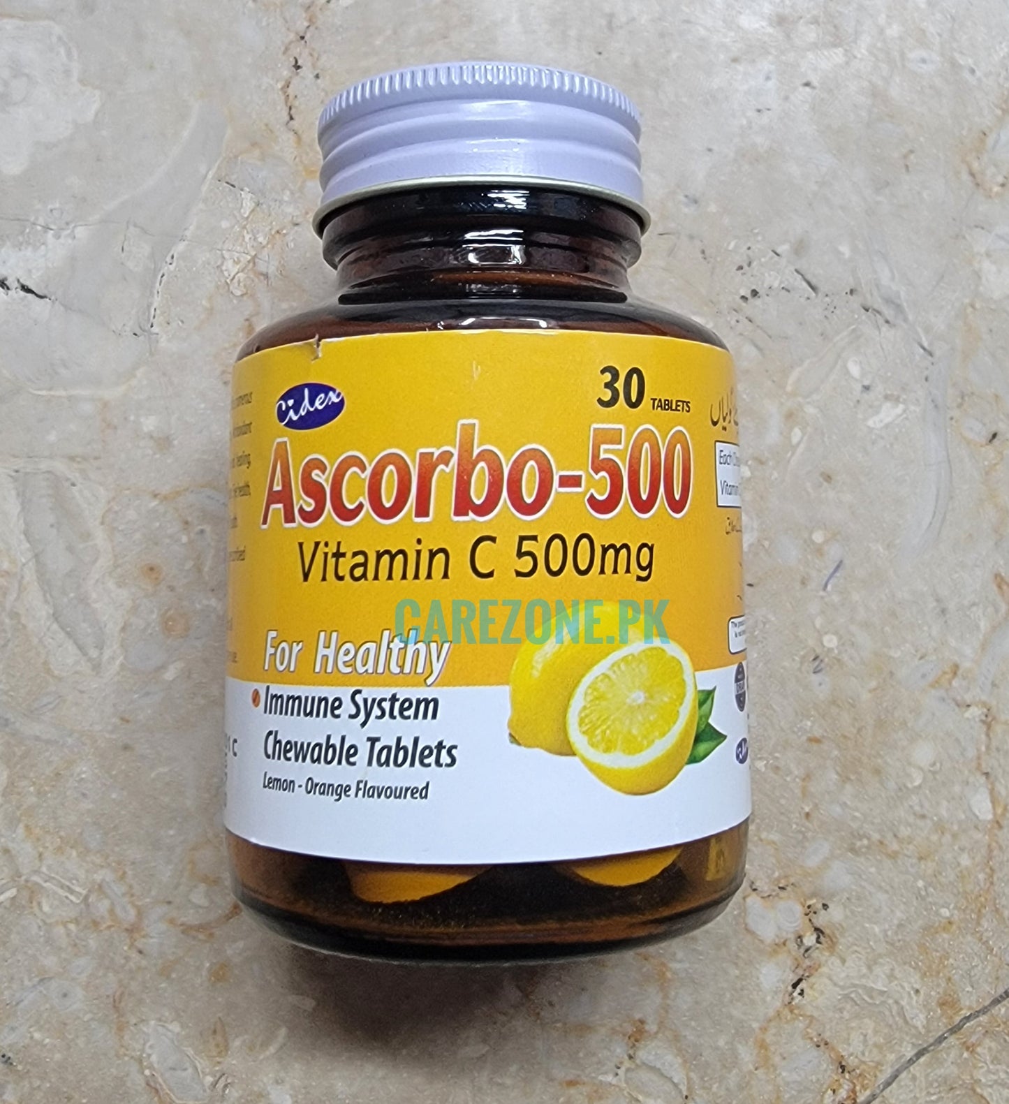 Ascorbo-500 Chewable Tablets – Vitamin C 500mg – 30 Tablets | Immune Booster | Lemon-Orange Flavored