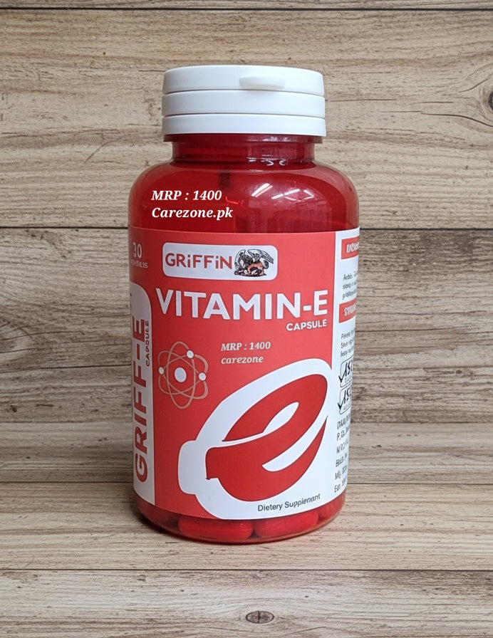 Vitamin E 400IU Capsule – Griffin Health Care | 30 Capsules - Vitamin E Supplement Price in Pakistan - Skin, Hair & Fertility Support- Evion Alternative
