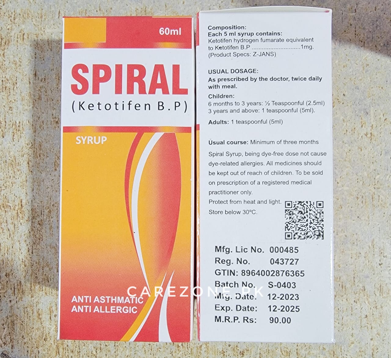 Spiral Syrup – Ketotifen 60ml | Anti-Allergic Syrup