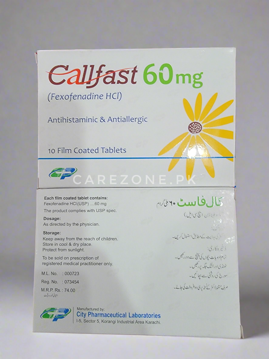 Callfast 60mg (Fexofenadine HCl) – 10 Tablets