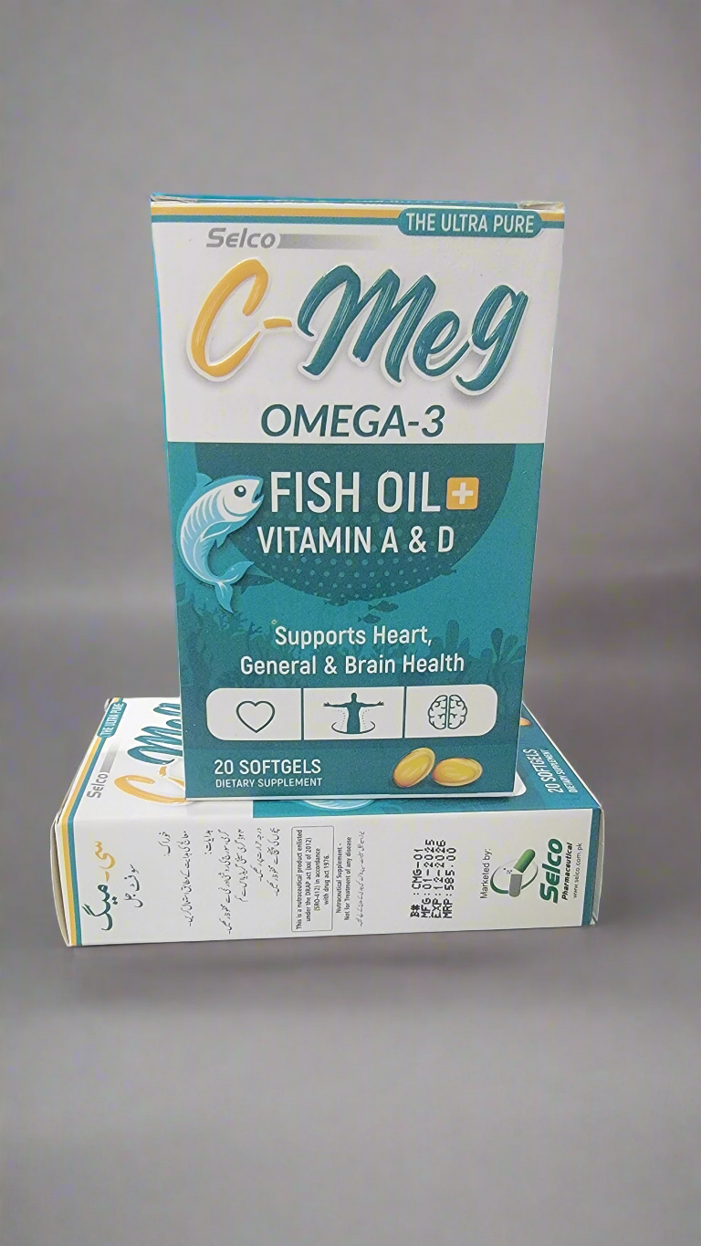 C-Meg (Omega-3) Fish Oil with Vitamin A & D - 20 Softgels