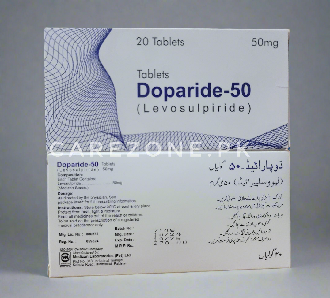 Doparide-50 (Levosulpiride 50mg) – 20 Tablets | Gut & Mood Support