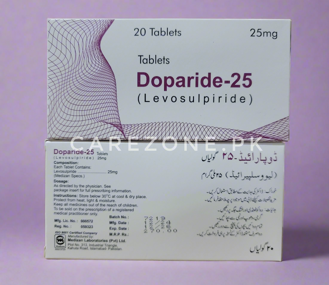 Doparide-25 (Levosulpiride 25mg) – 20 Tablets | Gut & Mood Support