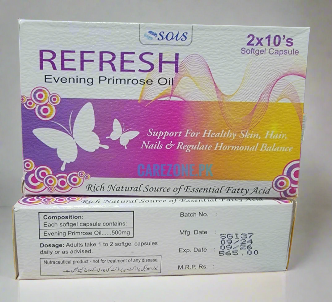 Refresh Softgel Capsule– Evening Primrose Oil 500mg - 20 Capsules