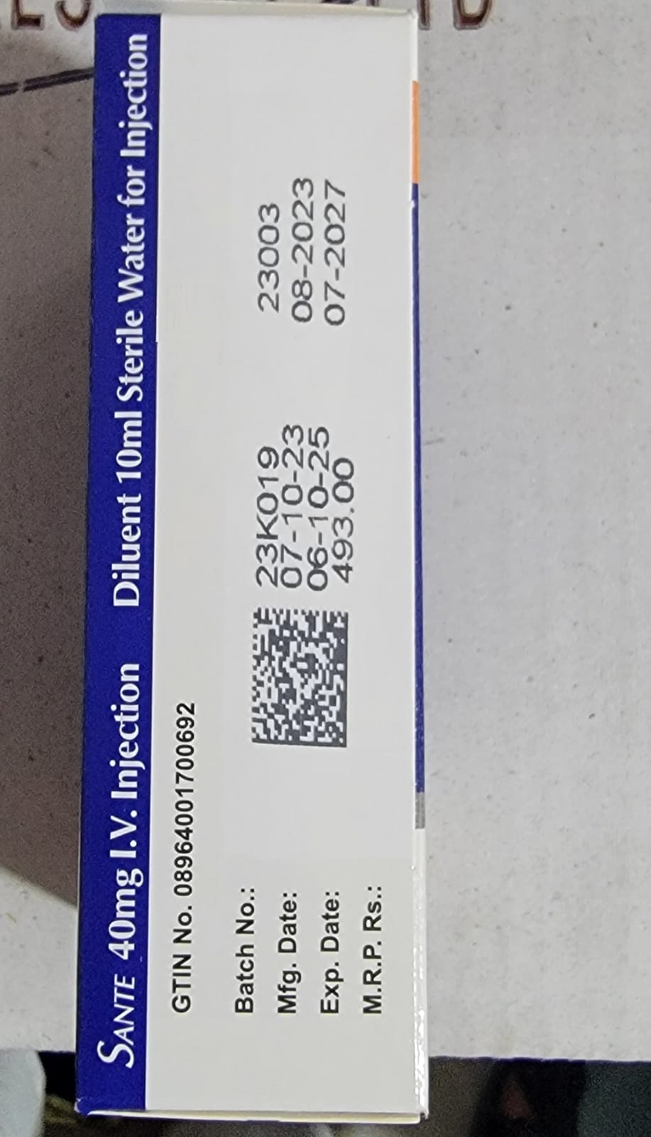 Sante 40mg I.V. injection (Omeprazole)