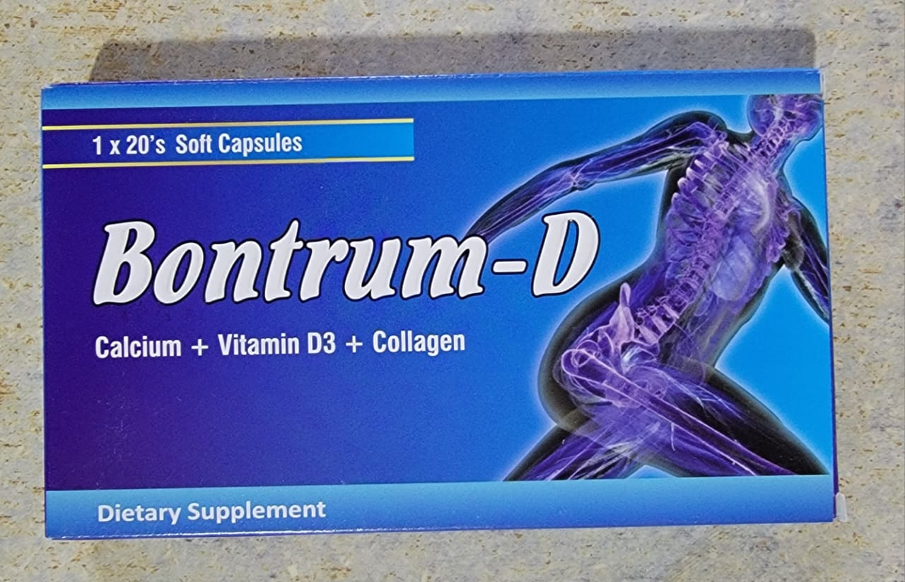 Bontrum-D Capsule – Calcium, Vitamin D3 & Collagen – 20 Softgel Capsules