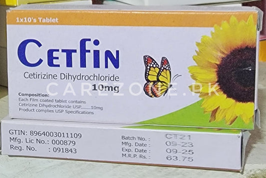 Cetfin 10mg tablets (Cetirizine)