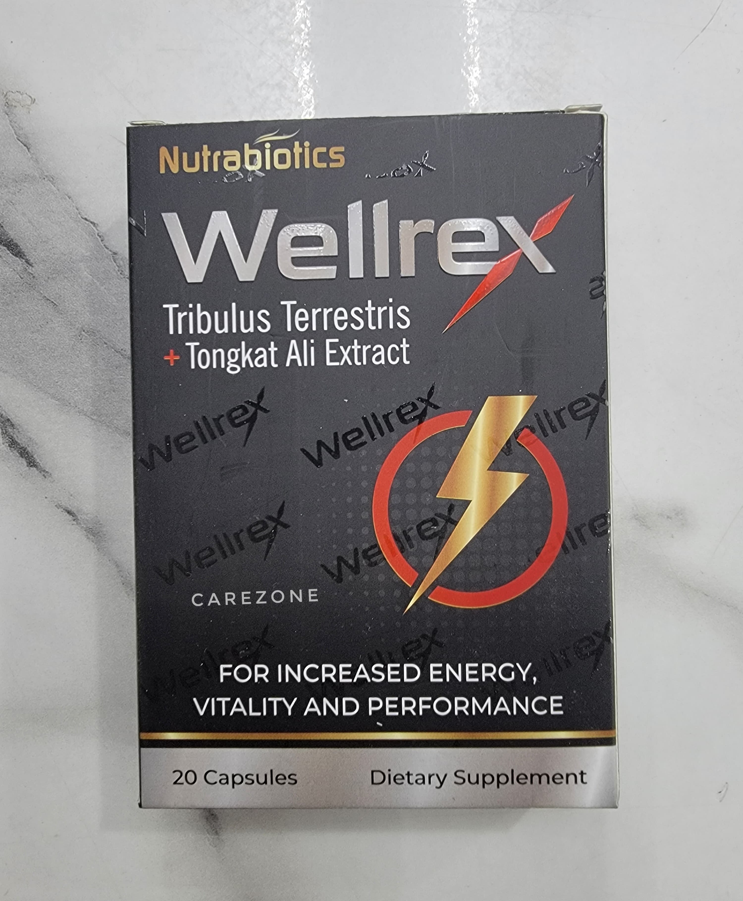 Wellrex Capsules – (Tribulus Terrestris & Tongkat Ali Extract)-Nutrabiotics-20 Capsules