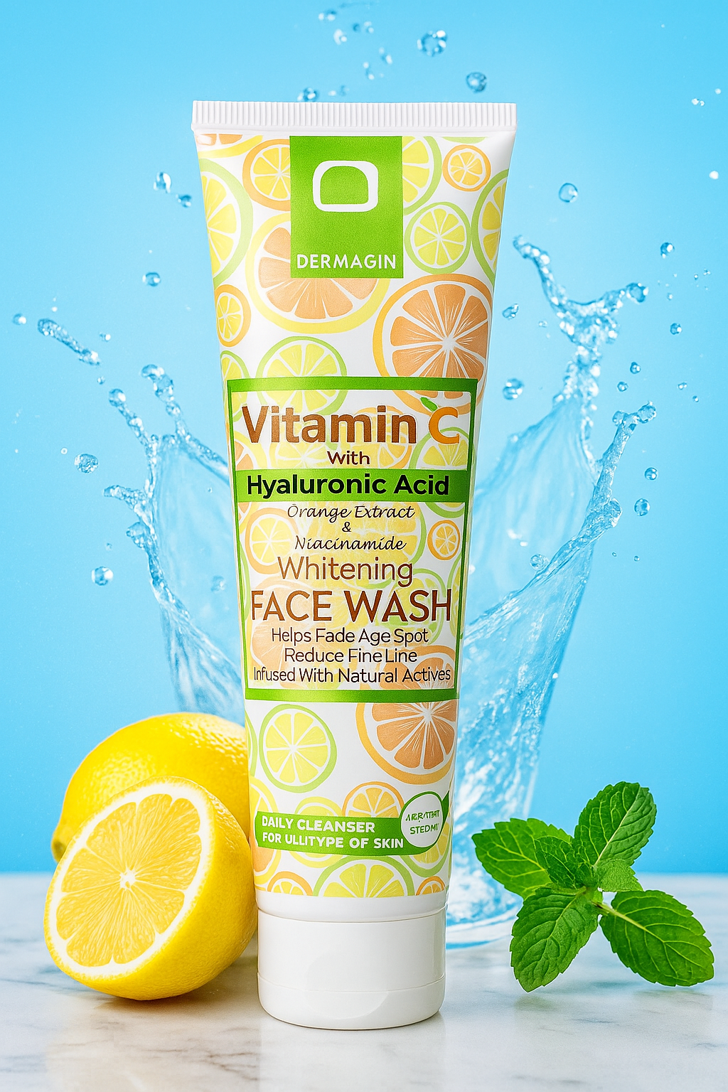 Vitamin C Facewash with Hyaluronic Acid, Niacinamide & Orange Extract