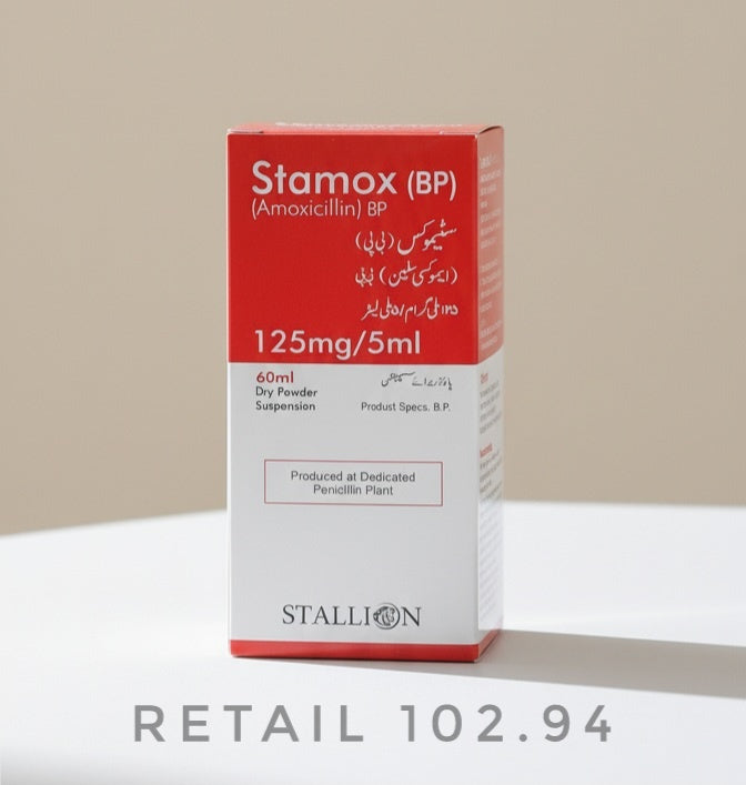 Stamox (Amoxicillin) 125mg/5ml Dry Powder Suspensipon – 60ml