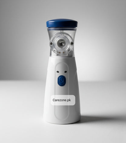 Mesh Portable Nebulizer Machine with Adult & Kid Masks, Mouthpiece, USB Cable, and Battery Operated - Best Portable Nebulizer in Pakistan
