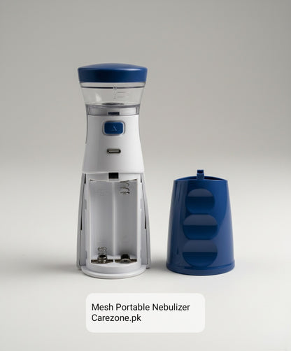 Mesh Portable Nebulizer Machine with Adult & Kid Masks, Mouthpiece, USB Cable, and Battery Operated - Best Portable Nebulizer in Pakistan
