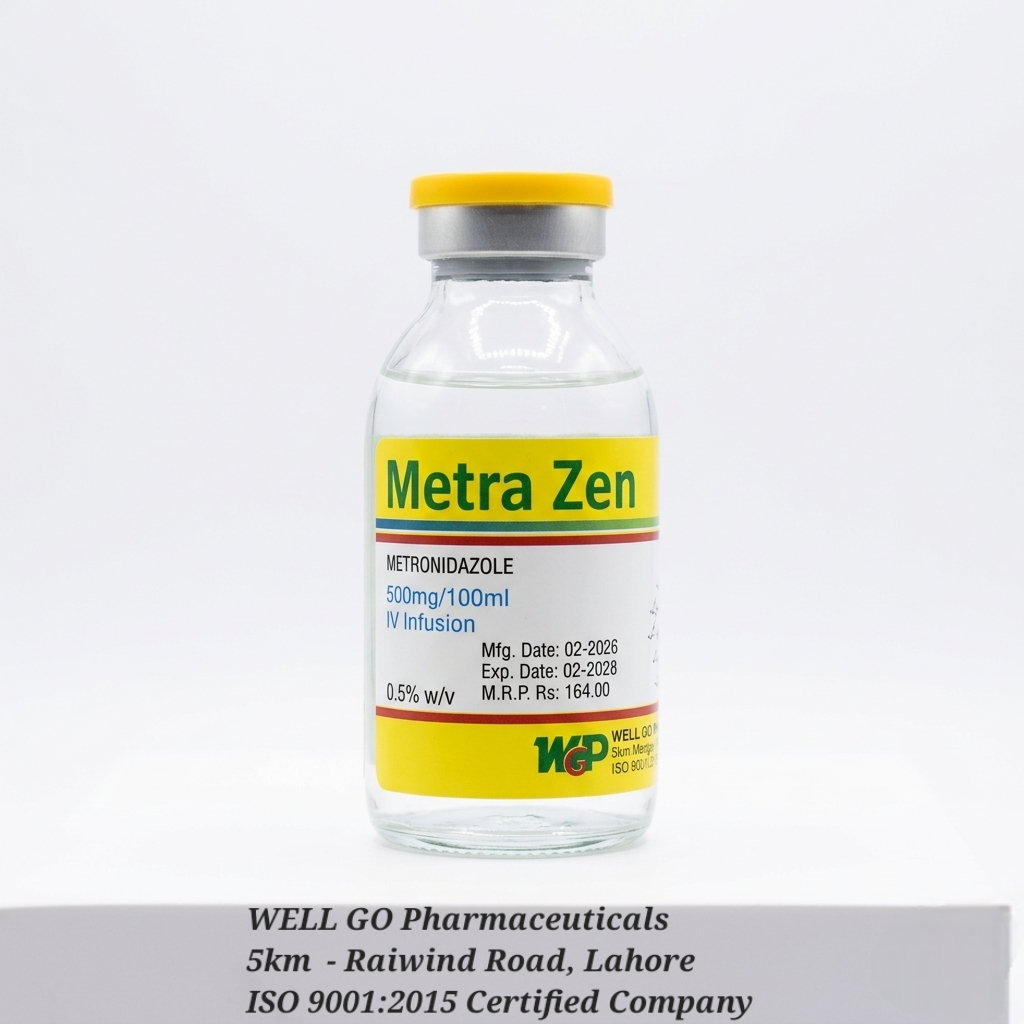 Metra Zen IV Infusion 500mg/100ml – Metronidazole Intravenous Antibiotic for Anaerobic & Protozoal Infections | 100ml Infusion