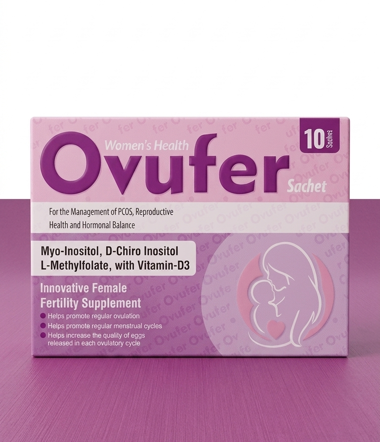 Ovufer Sachets – Female Fertility & PCOS Management Supplement  (Myo-Inositol, D-Chiro Inositol, L-Methylfolate & Vitamin D3) 10 sachet