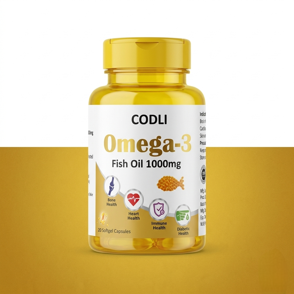 Codli Omega-3 Softgel Capsules 1000mg – Fish Oil , Heart Brain Immunity & Diabetes Support | Seven Seas Alternative 20 Softgels