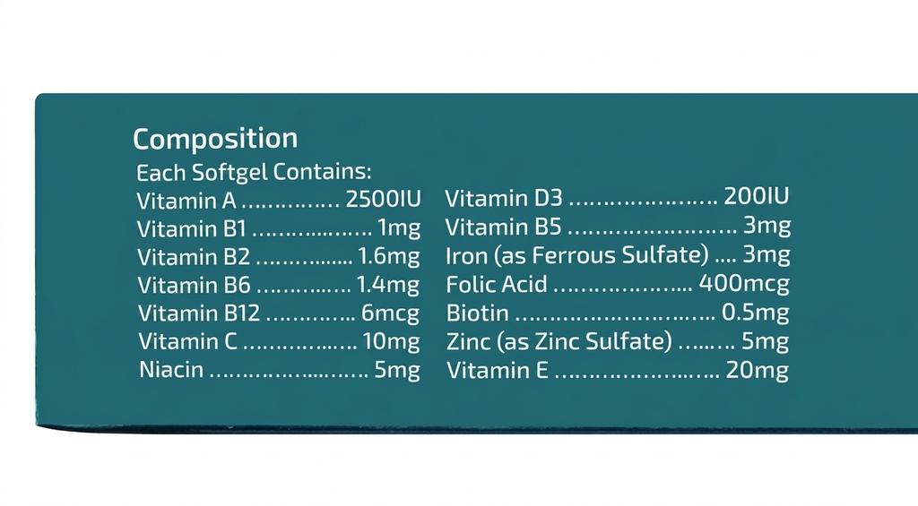 Vitaform Softgel Capsules – Multivitamin & Minerals Energy Immunity & Wellness Support | Centrum Alternative 20 Softgels