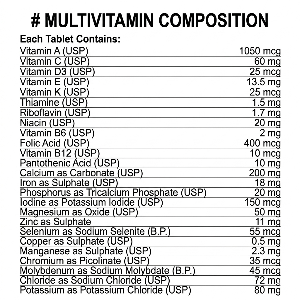 Centro-V Adults tablet (For Energy, Health & Vitality) A–Z Multivitamin Supplement - Centrum Alternative Price in Pakistan- 60 tablet