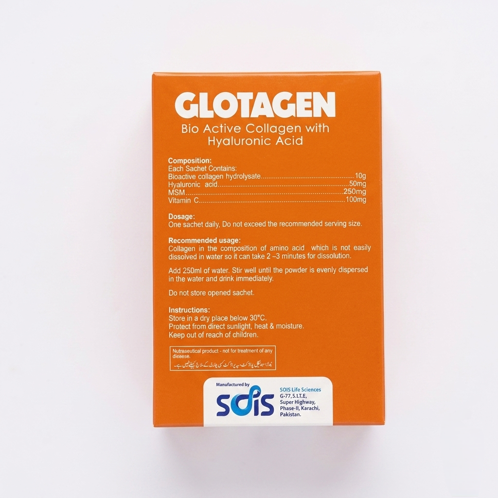 Glotagen Sachets – Bioactive Collagen + Hyaluronic Acid for Joint Support & Mobility |10 Sachets