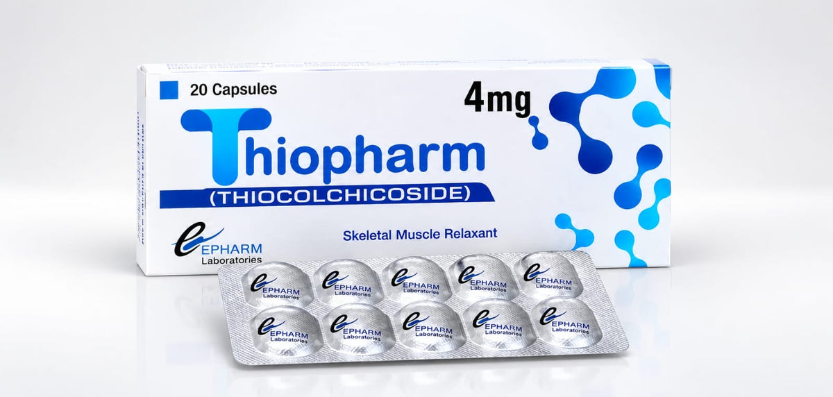 Thiopharm 4mg Capsules – Thiocolchicoside Muscle Relaxant | 20 Capsules
