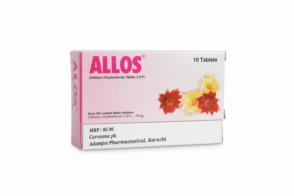 Allos 10mg Tablets – Cetirizine Dihydrochloride – 10mg – Anti-Allergy Medicine