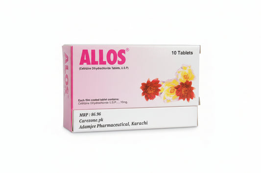 Allos 10mg Tablets – Cetirizine Dihydrochloride – 10mg – Anti-Allergy Medicine