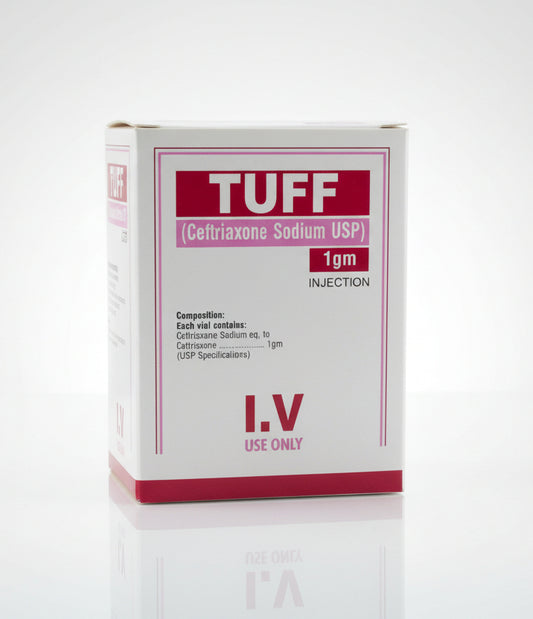 Tuff 1g IV Injection | Ceftriaxone Sodium | Tuff 1g injection price
