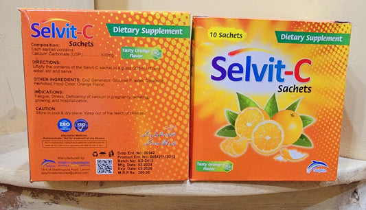 Selvit-c sachet orange flavor / Calvit-c sachet alternative