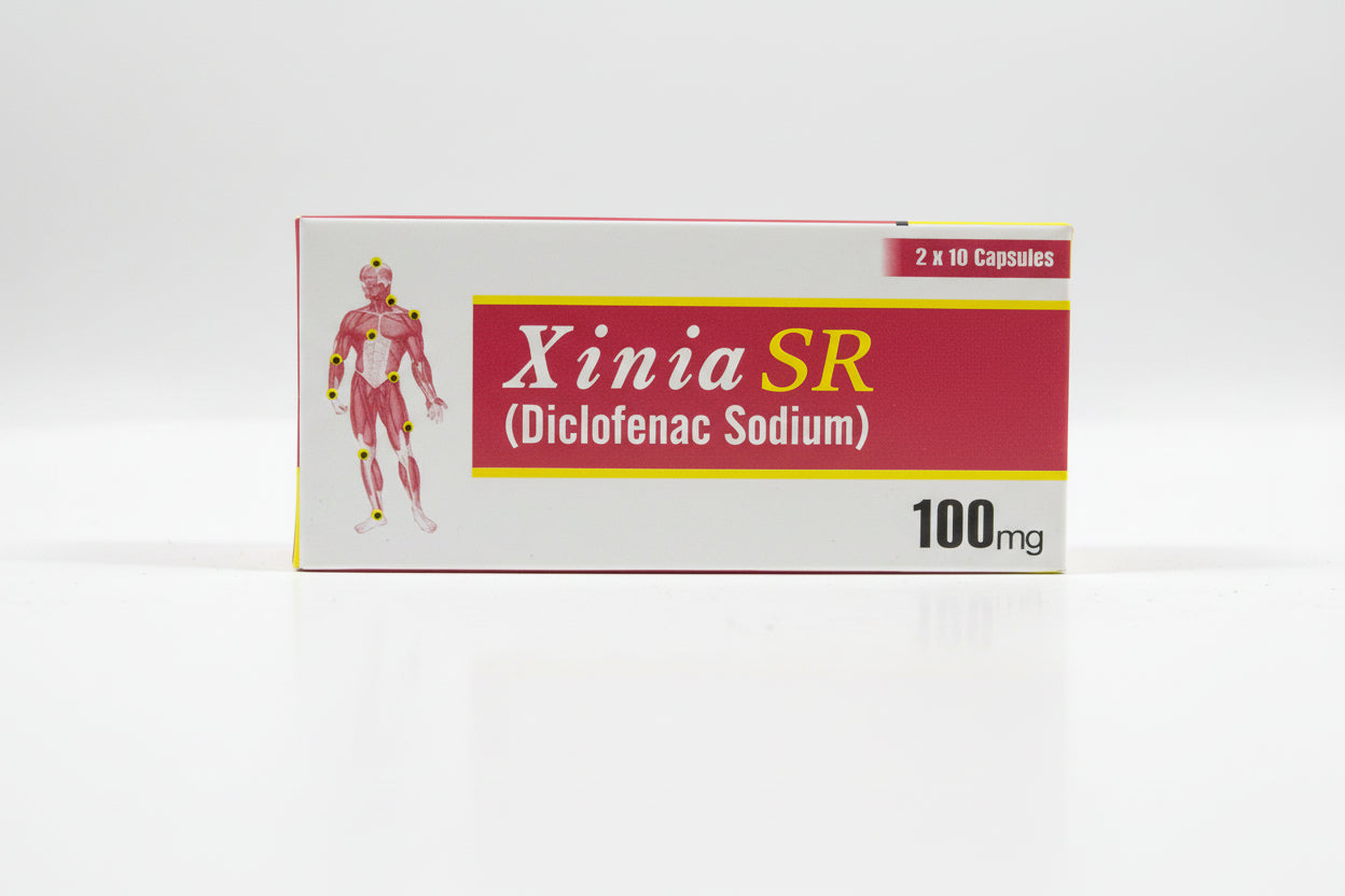 Xinia SR Tablet – Diclofenac Sodium 100mg | Pain & Inflammation Relief | 20 Tablets Price in Pakistan