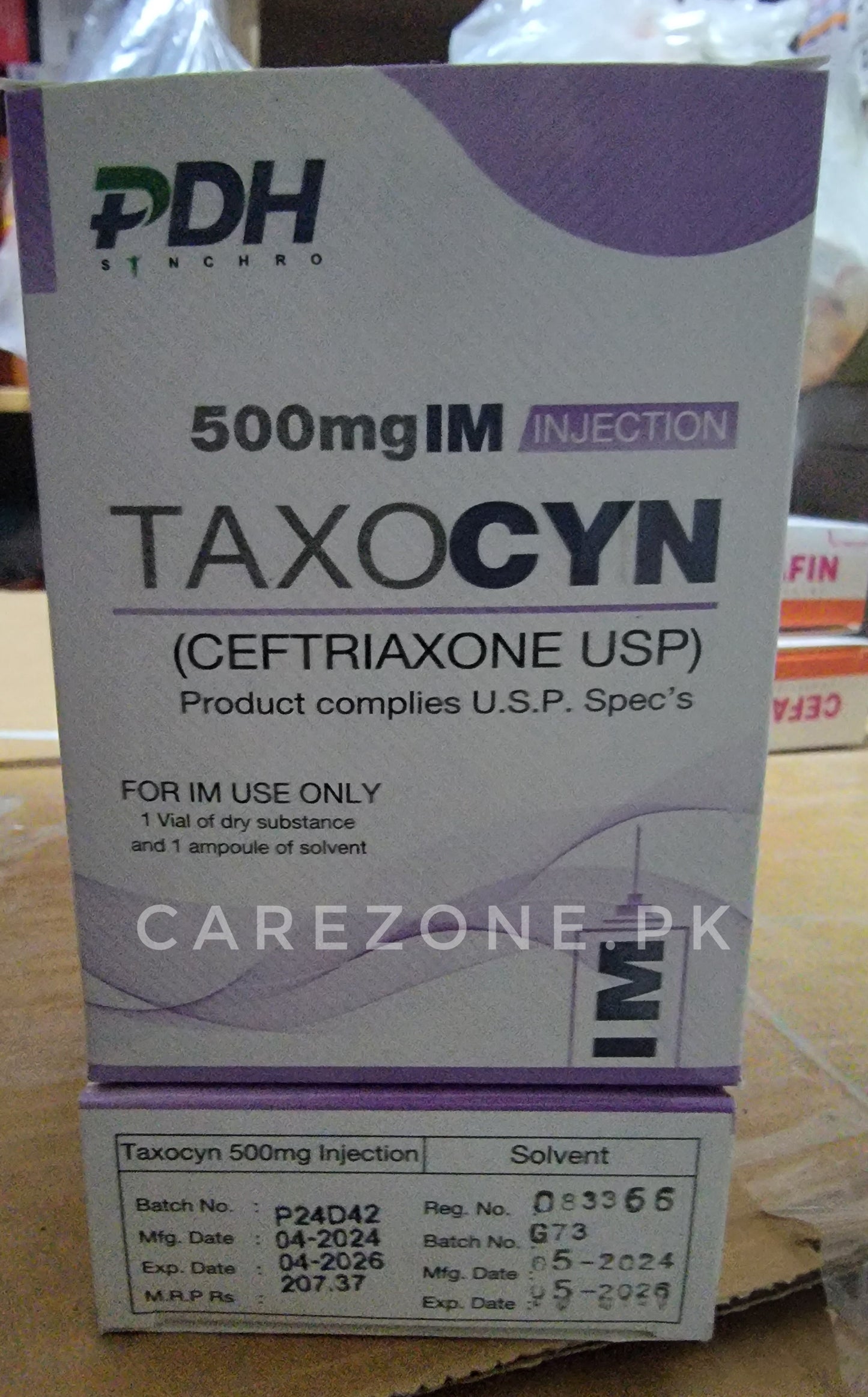 Taxocyn 500mg injection (Ceftriaxone sodium)