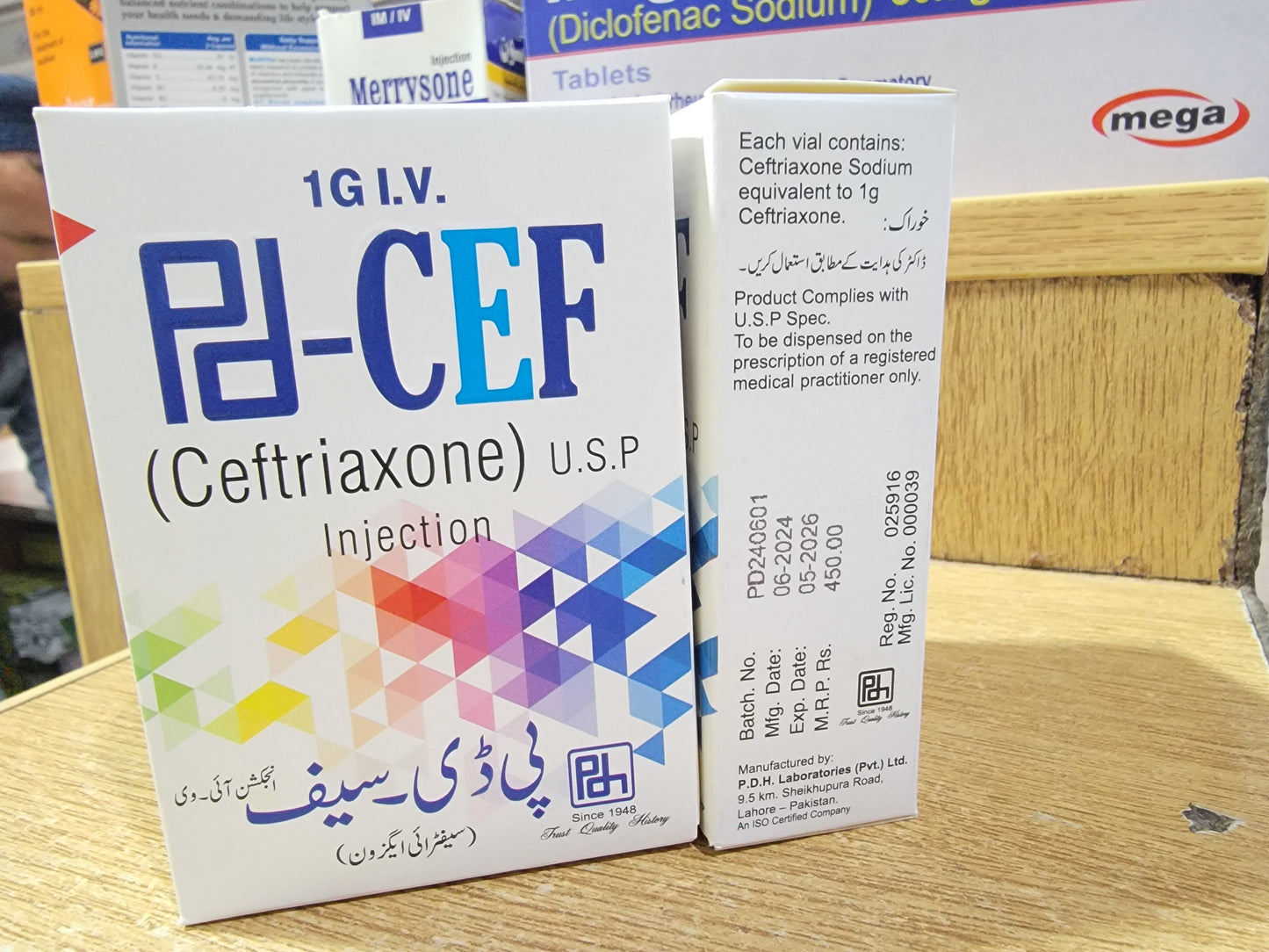 PDCEF 1G Injection I.V (Ceftriaxone sodium)