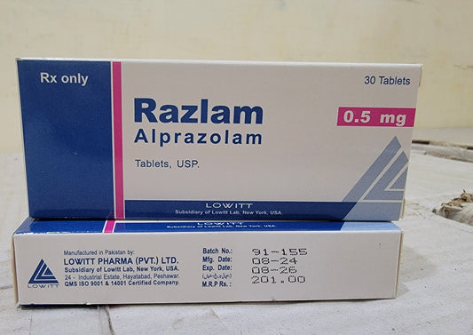 Razlam 0.5mg 30's tablet Alprazolam