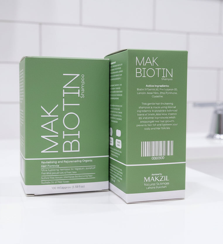 Mak Biotin Shampoo 100ml – (Biotin + Vitamin B5 + Aloe Vera) Hair Growth & Anti-Hairfall Shampoo - Biotin & Aloe vera Shampoo Price in Pakistan