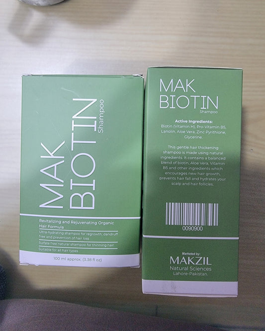 Mak Biotin Shampoo 100ml – (Biotin + Pro-Vitamin B5 + Aloe Vera) Hair Growth & Anti-Hairfall Shampoo - Price in Pakistan