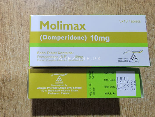 Molimax (Domperidone) 10mg Tablets – 5x10 Pack