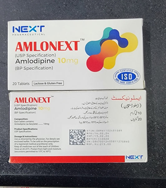 Amlonext (Amlodipine) 10mg tablet | 20 Tablets