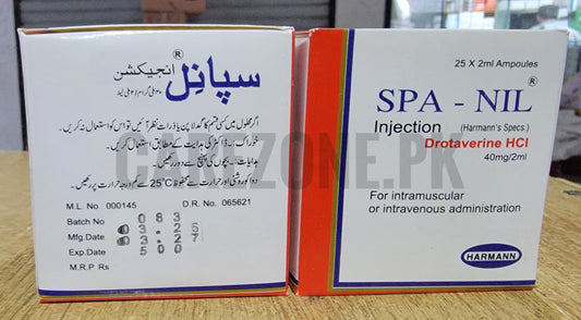 SPA-NIL Injection 40mg/2ml |Drotaverine HCl | 25 x 2ml Ampoules
