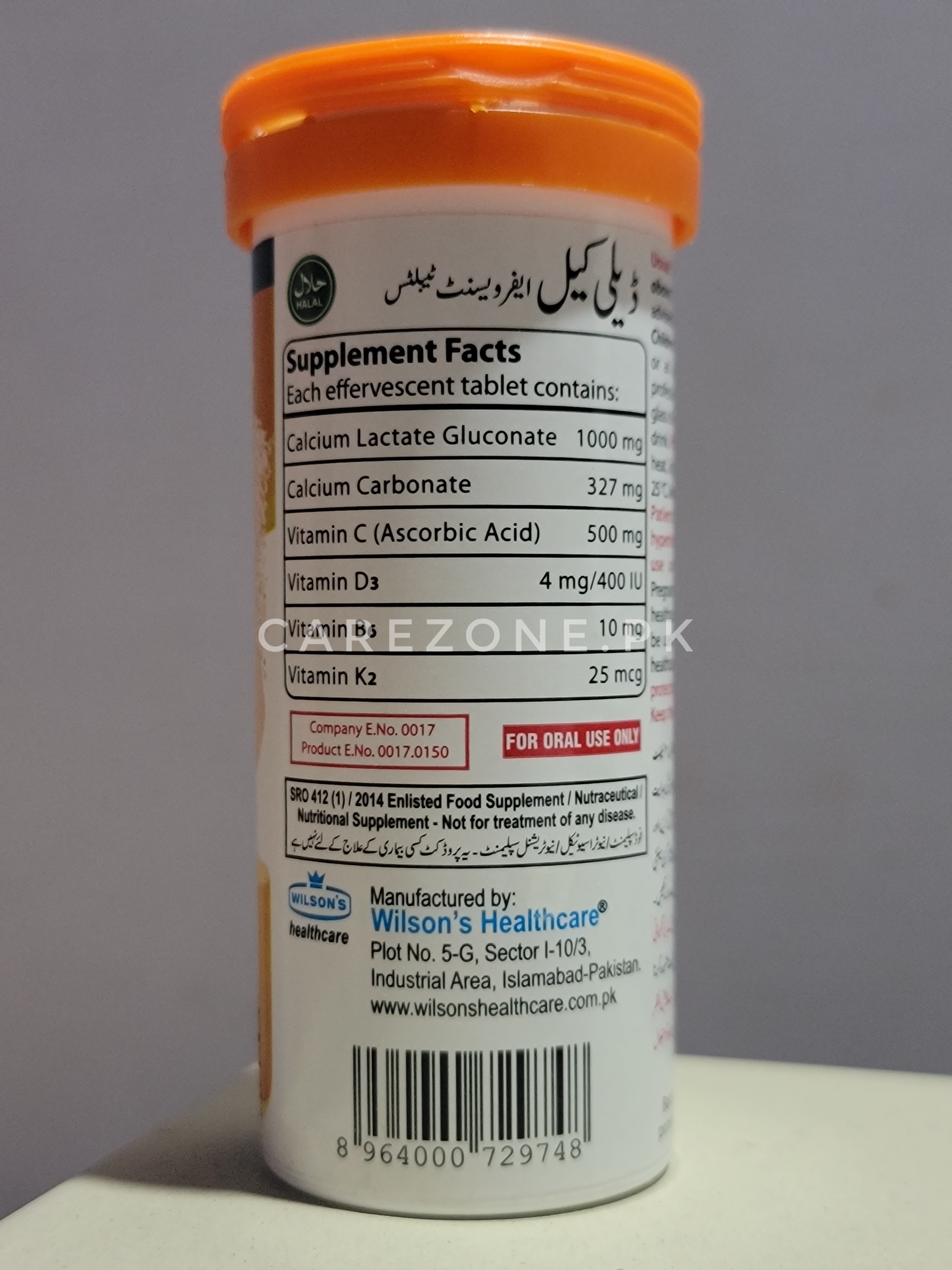 Daily Cal Effervescent Tablets | Double Calcium with Vitamin K2, D3, C & B6 | 10 Orange Flavoured Tablets