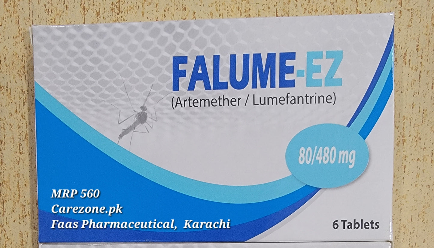 Falume 80/480Falume-EZ 80/480 (Artemether + Lumefantrine) – 6 Tablets Price in Pakistan