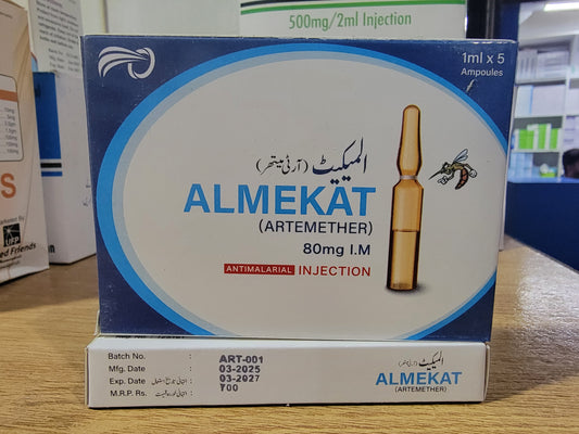Almekat Injection (Artemether 80mg I.M 1ml) – 5 Ampoules