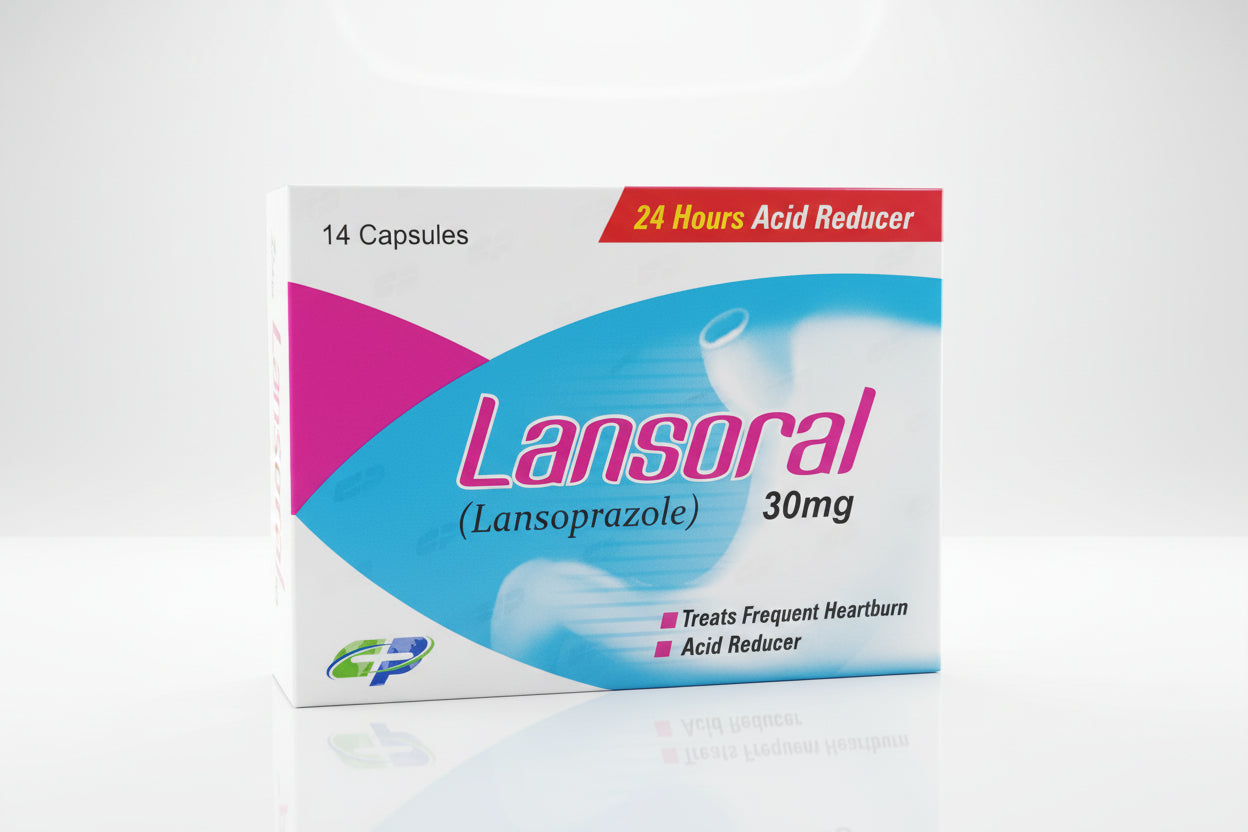Lansoral 30mg Capsules – Lansoprazole Proton Pump Inhibitor | GERD & Ulcer Treatment | 14 Capsules
