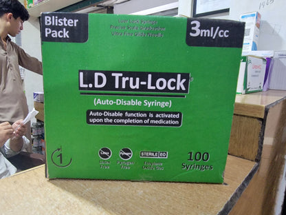 L.D Tru-lock 3ml/cc Syringe - 100 Pieces – Auto Disposable Syringe – Best Price in Pakistan