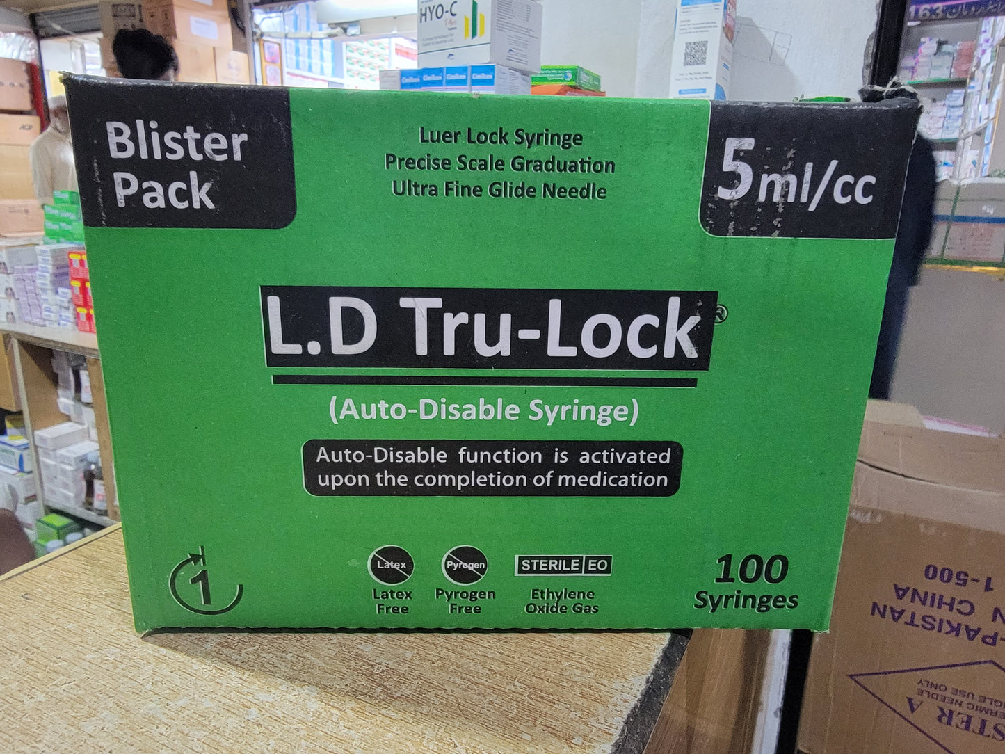 L.D Tru-Lock 5ml/cc Auto Disposable Syringe – 100 Pieces | Best Price in Pakistan | L.D Syringe for Accurate Injections