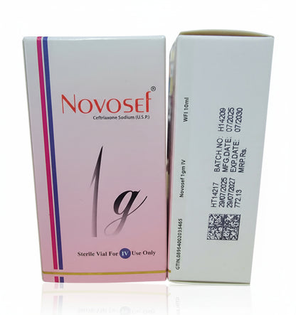 Novosef 1g IV Injection – Ceftriaxone Sodium – For Severe Bacterial Infections