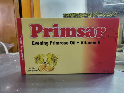 Primsar capsules (Evening Primrose oil + Vitamin E)