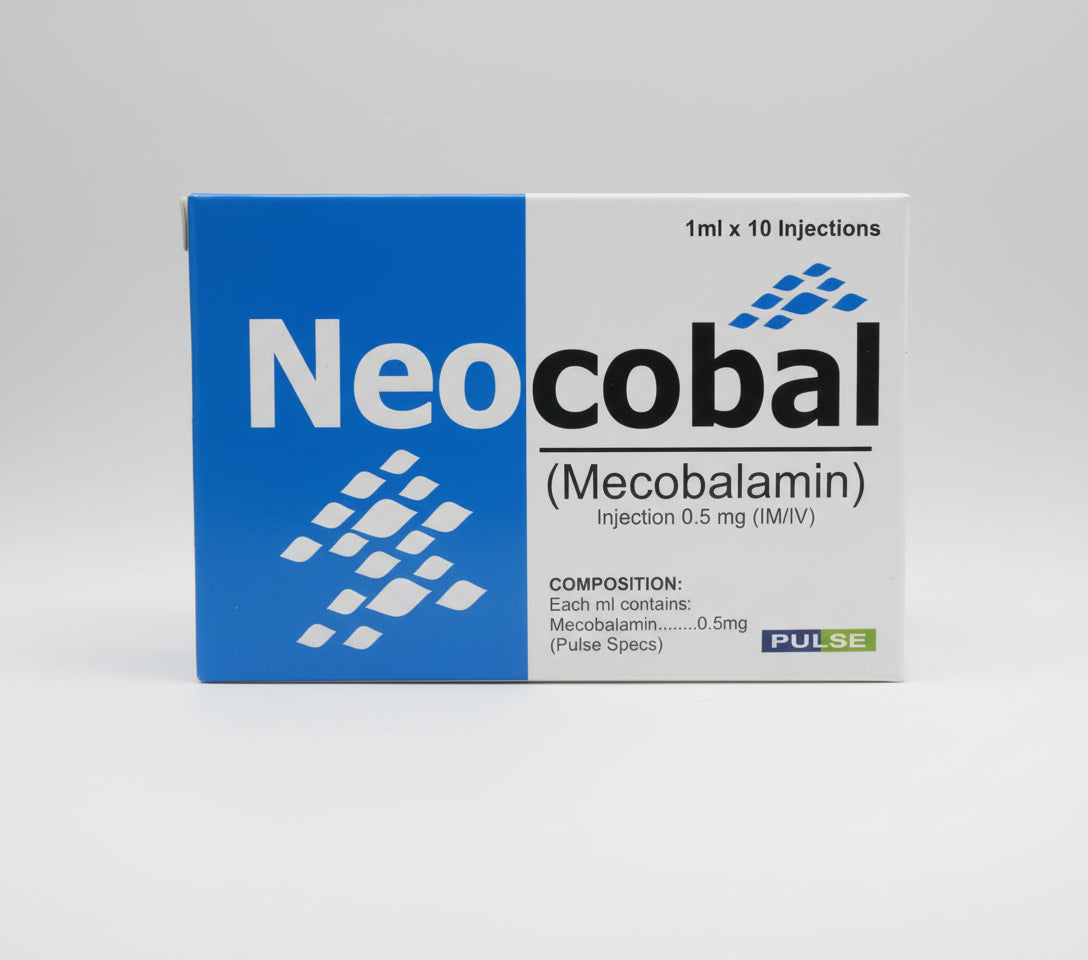 Neocobal Injection 0.5mg  (Mecobalamin) I.M/I.V - 10 Ampoules- Methycobal injection alternative