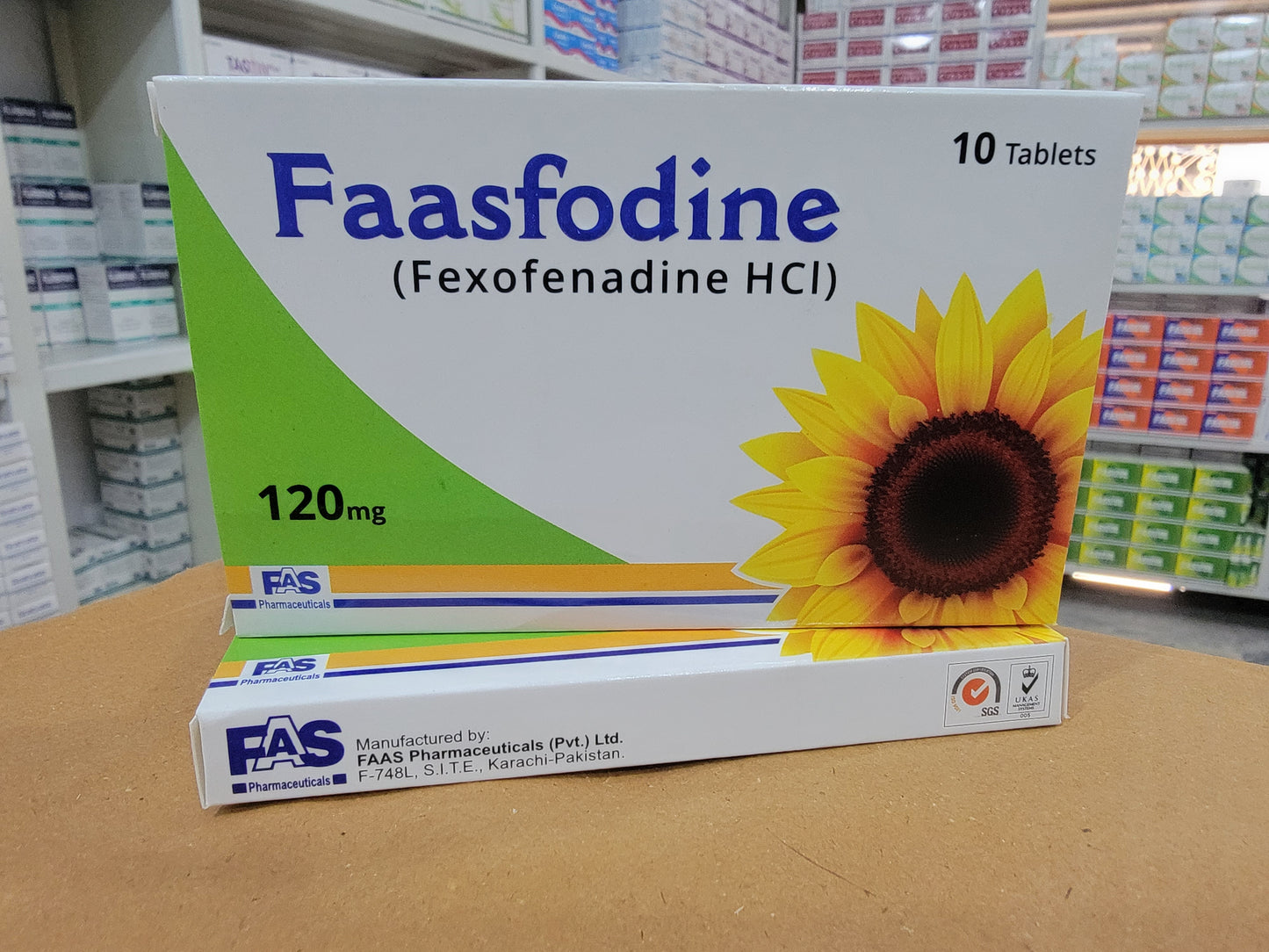 Faasfodine 120mg Tablets (Fexofenadine HCl) – 10 Tablets | Non-Drowsy Allergy & Hay Fever Relief