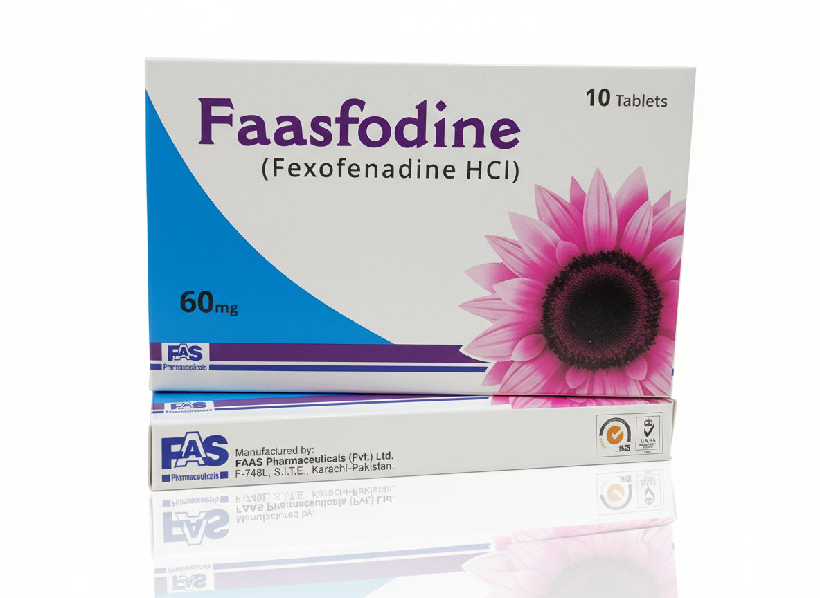 Faasfodine 60mg Tablets (Fexofenadine HCl) – 10 Tablets | Allergy & Hay Fever Relief