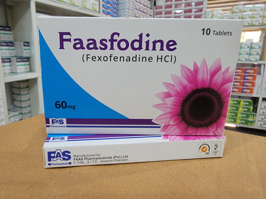 Faasfodine 60mg Tablets (Fexofenadine HCl) – 10 Tablets | Allergy & Hay Fever Relief