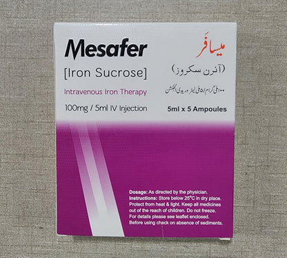Mesafer Injection | Iron Sucrose 100 mg/5 ml IV