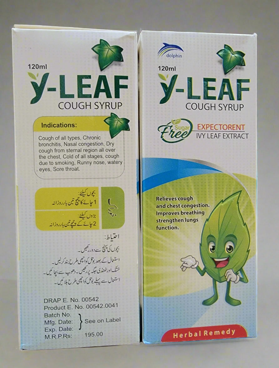 Y-Leaf Syrup – Ivy Leaf Extract Expectorant – 120ml | Natural Cough & Chest Congestion Relief
